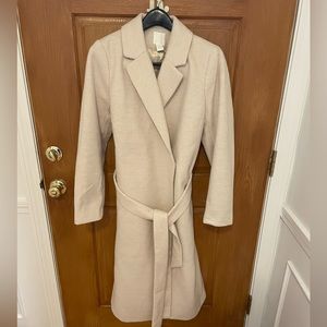 H&M tie belt coat